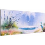 Obraz - Romantická pláž, olejomalba, jednodílný 100x40 cm – Hledejceny.cz