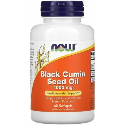 Now Foods Black Cumin Seed Oil černucha setá 1000 mg 60 softgel kapslí – Hledejceny.cz