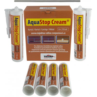 TRUMF sanace s.r.o. AquaStop Cream® - 6x kartuš 310ml + 2x PET trubička 50cm – HobbyKompas.cz