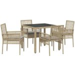 OMAXI 891006 Zahradní jídelní souprava 5 pcs Béžová Poly ratan – Hledejceny.cz