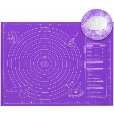 Kitchen&Home AG228A Silikonová podložka na těsto 60x45cm, fialová – HobbyKompas.cz