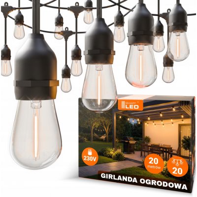 SmartLED LED Venkovní dekorační řetěz 20xE27/1W/230V 20,94 m IP44 černá 4536 – Hledejceny.cz