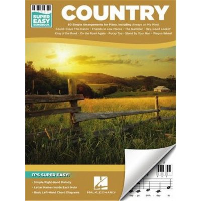 Country Super Easy Songbook noty pro klavír s akordy pro kytaru – Zbozi.Blesk.cz