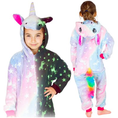 Svítící ve tmě jednorožec pyžamo onesie kigurumi – Zboží Mobilmania