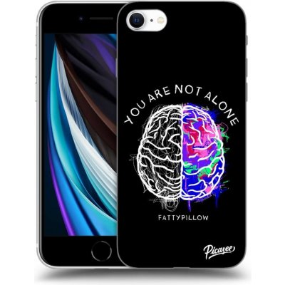 Pouzdro Picasee silikonové Apple iPhone SE 2020 - Brain - White černé – Zbozi.Blesk.cz