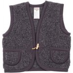 Vlnka z ovčí vlny s knoflíky tmavě šedá – Zboží Dáma