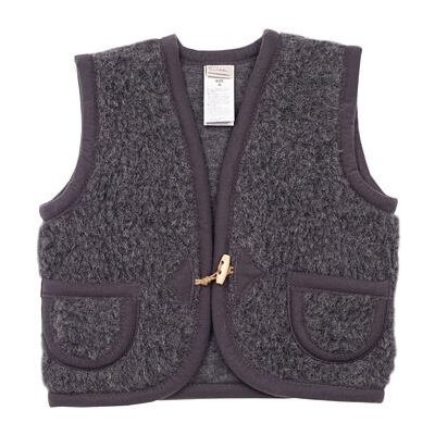 Vlnka z ovčí vlny s knoflíky tmavě šedá – Zboží Dáma