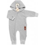 Teplákový overal s kapsičkou a kapucí BOY Baby Nellys šedý – Zboží Dáma
