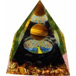 Orgonit Ručně vyráběná ametystová orgonitová pyramida bohatství zdraví láska a štěstí 6 x 6 x 6 cm – Zboží Dáma