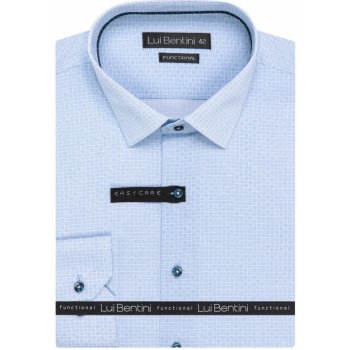 Lui Bentini Functional pánská bavlněná košile dlouhý rukáv regular fit LDF236 světle modrá čárkované kostky