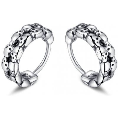 Impress Jewelry ocelové náušnice kruhy s lebky stříbrné GE825 – Zboží Mobilmania