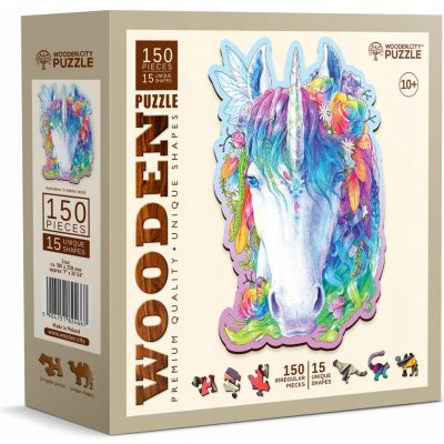 WOODEN CITY Dřevěné Stylový jednorožec EKO 150 dílků – Sleviste.cz