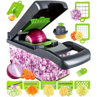 Multifunkční kráječ na ovoce a zeleninu - šedo-zelený – Zboží Mobilmania