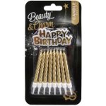 Godan svíčka zlaté s nápisem Happy Birthday D_SF-HBZL – Zboží Dáma