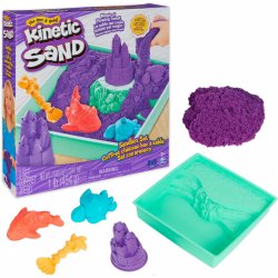 Spin Master Kinetic sand Fialový 450g tekutý písek s podložkou a nástroji