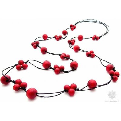 Kouzlo bižuterie Dřevěné korále krásně dlouhé červené S0135 – Hledejceny.cz