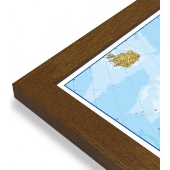 Maps International Evropa - nástěnná politická mapa 140 x 100 cm Varianta: mapa v dřevěném rámu, Provedení: Pegi tmavý ořech