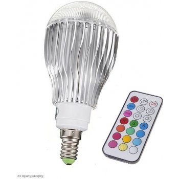 RGB LED žárovka kulatá E14 5W color
