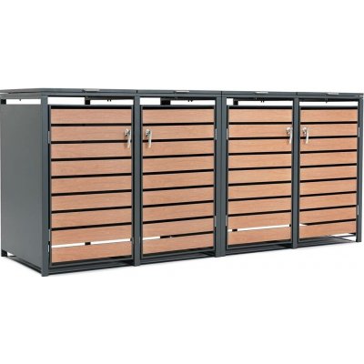 CoverTech Skříň pro 4 odpadkové koše 120 l nebo 240 l Bremen – Sleviste.cz
