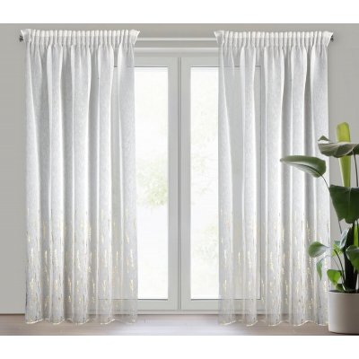 Takoy Záclona LINZI z matné látky zdobená lesklým vzorem 140 x 270 cm-HF-460836 | 140 x 270 cm – Hledejceny.cz