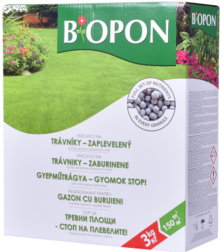 NohelGarden Hnojivo BIOPON na trávník proti plevelům 3 kg