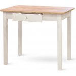 STIMA Jídelní stůl PICCOLO se zásuvkou bílá/černá podnož – Zboží Dáma