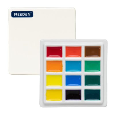 Porcelánová paleta čtvercová 12 důlků 9x9cm s víčkem – Zboží Dáma