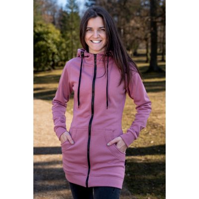 Jsem máma dámská dlouhá mikina na zip s kapucí růžová – Zboží Mobilmania