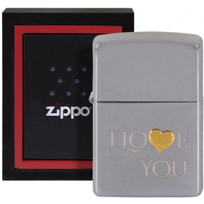ZIPPO chrom poliert Emlem Herz "I love YOU" – Hledejceny.cz
