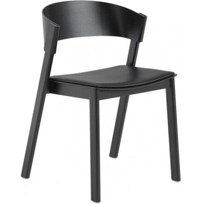 Muuto Cover Side Chair černá / kůže černá