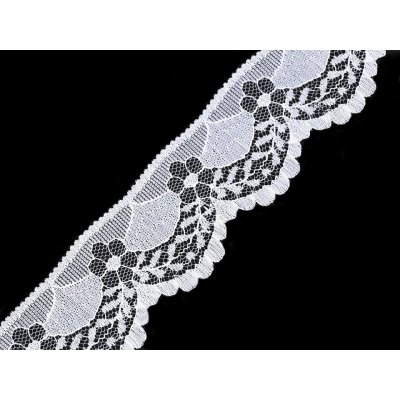 Silonová krajka šíře 40 mm Varianta: 1 bílá, Balení: 15 m 46006/95116/210417 – Zboží Dáma