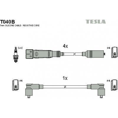 TESLA Sada kabelů pro zapalování T040B – Hledejceny.cz