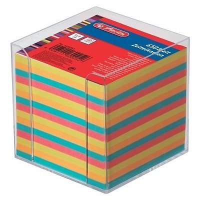 Herlitz Špalík 9x9x9cm/650 listů, box transparentní - barevný – Zboží Mobilmania