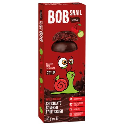 Eco Snack Bob Snail Choco bez přidaného cukru jablko, třešeň 30 g – Zboží Mobilmania