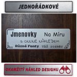 Jmenovky - cedulky na dveře - jeden řádek - černý text – Sleviste.cz