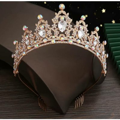 Naishide Jewelry Krystalová korunka do vlasů s hřebínky – Sleviste.cz