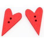 Pro Háčkování Knoflík srdce, dřevěný 25x15 mm červený – Sleviste.cz