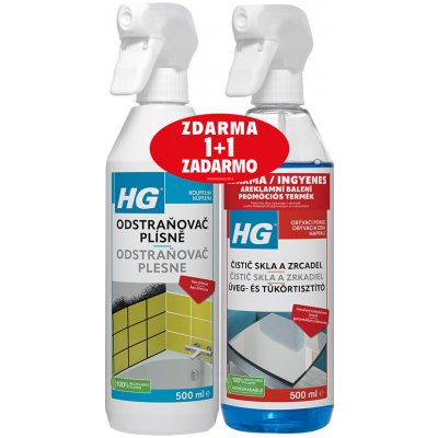 HG Odstraňovač plísně 500 ml + HG čistič skel 500 ml – Zboží Dáma