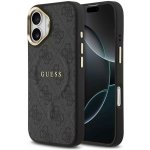 Guess PU Leather 4G Gold Frame MagSafe Zadní Kryt pro iPhone 17 Black – Zboží Mobilmania