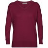 Dámský svetr a pulovr Icebreaker dámský merino svetr Wmns Shearer V Sweater Cherry