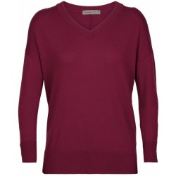 Icebreaker dámský merino svetr Wmns Shearer V Sweater Cherry