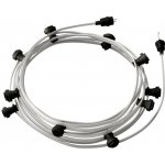 creative cables Hotový světelný řetěz LUMET 12,5 m je sestavený z 10 černých objímek, háčku a zástrčky, IP44 Barva kabelu: Stříbrná - CM02 – Hledejceny.cz