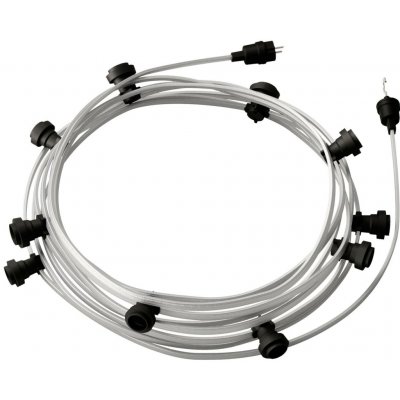 creative cables Hotový světelný řetěz LUMET 12,5 m je sestavený z 10 černých objímek, háčku a zástrčky, IP44 Barva kabelu: Stříbrná - CM02 – Hledejceny.cz