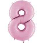 Grabo Balónek fóliový číslice 8 pastelově růžová 66 cm