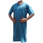 Xcena pánská noční košile kr.rukáv do V s kapsičkou tyrkysová – Zboží Mobilmania