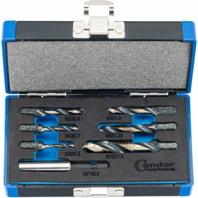 Závitníky samonavrtávací Condor, M3 - M10, 6ti hranný dřík 1/4", sada 7 dílů (100-01422XP) – Hledejceny.cz