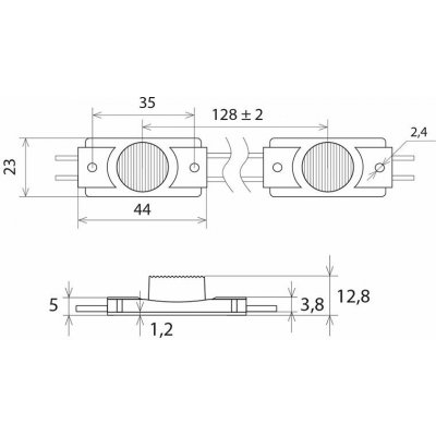 MCLED Modul LED 1xSMD3030, 1,32W, 12V, 110mA, 6350K, úhel 10° x 65°, IP65 – Sleviste.cz