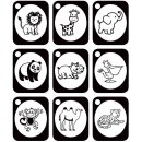 Profibaby dřevo Baby stimulační kartičky Zoo zvířátka set 9ks