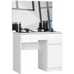 Akord toaletní stolek se zrcadlem P-2/SL pravá bílá – Zboží Dáma