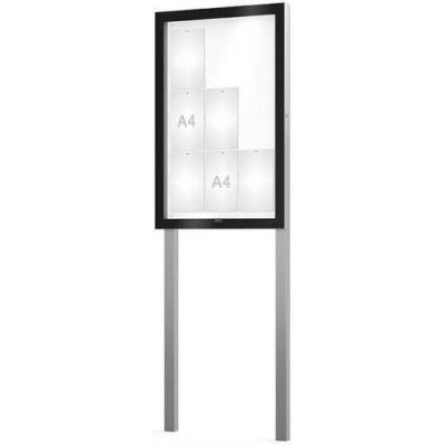 PROCITY Venkovní černá moderní vitrína Edge, 9 x A4 včetně sloupků | Zboží Auto
